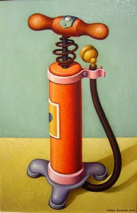 La pompa (olio su tela) 30x20 cm